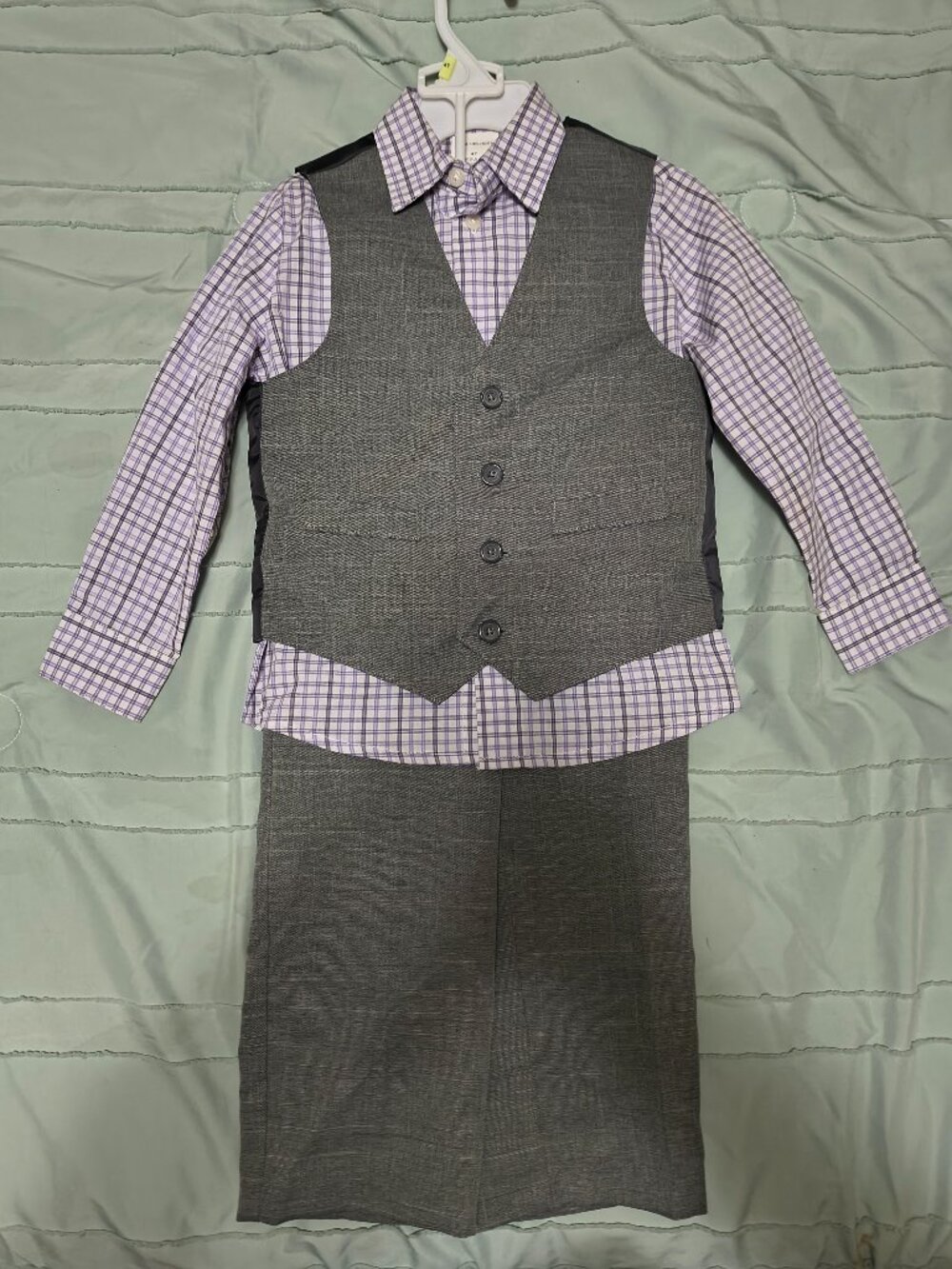 Boys dress suit. Grey and purple, 4t